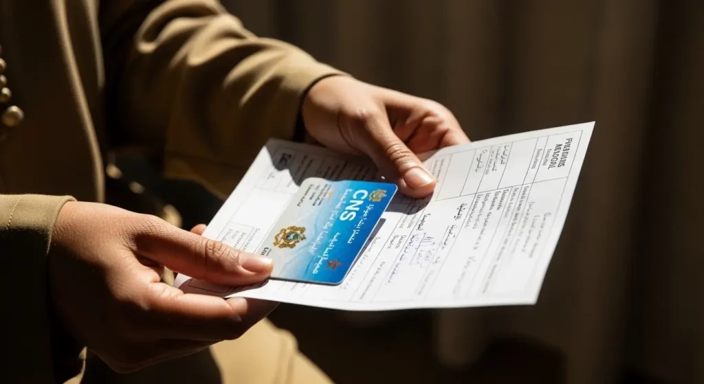 بطاقة تأمين صحي CNSS مع وصفة طبية
