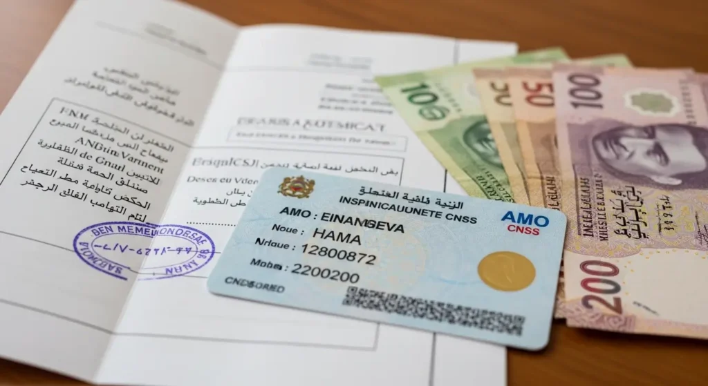 بطاقة تأمين صحي مغربية مع وصفة طبية ودراهم