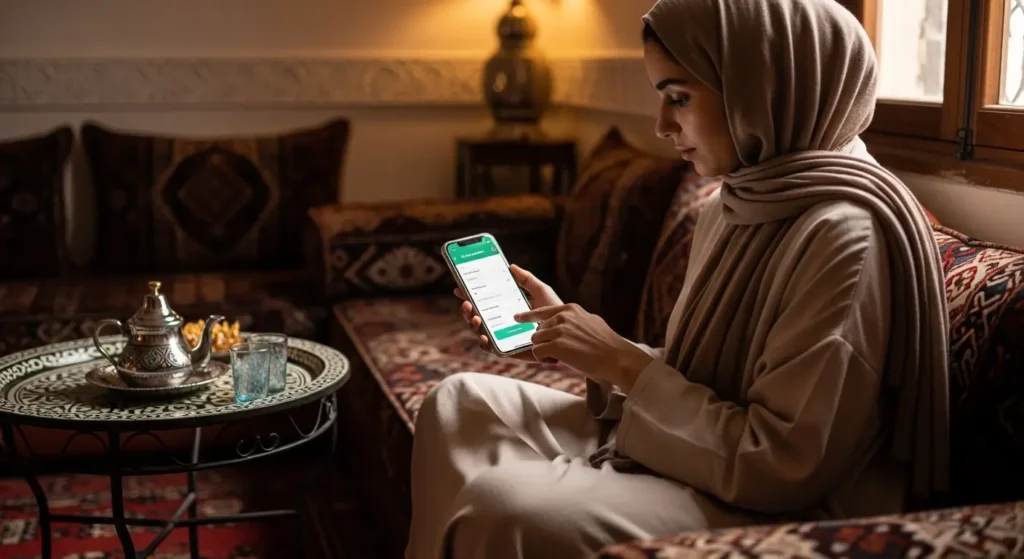 شخص مغربي يحجز موعداً طبياً عبر تطبيق الهاتف الذكي