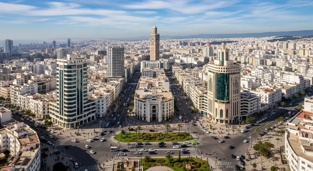 صورة جوية لمدينة الدار البيضاء المغرب