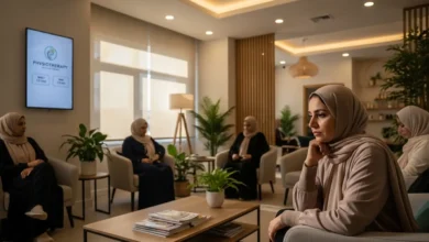 مريض مغربي في غرفة انتظار عيادة علاج ثمن العلاج الطبيعي بالمغرب طبيعي