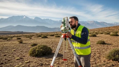 مساح طبوغرافي معتمد بالمغرب يستخدم جهاز المسح ثمن الطبوغرافي بالمغرب - الطبوغرافي في الميدان