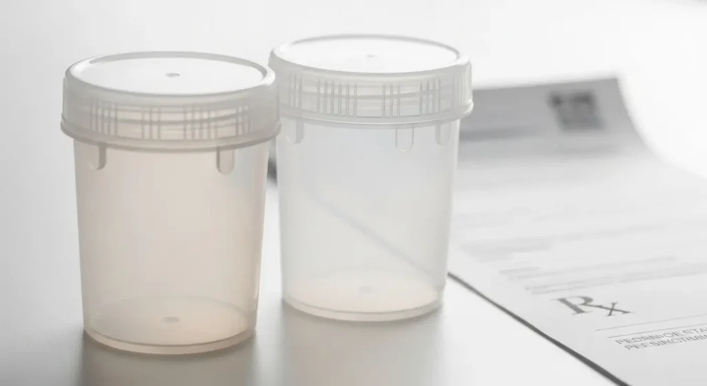 حاوية معقمة لجمع عينة تحليل البول