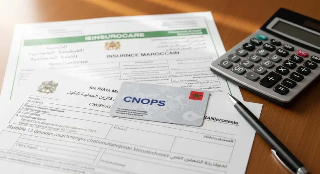 وثائق التأمين الصحي كنوبس مع حاسبة وبطاقة التأمين